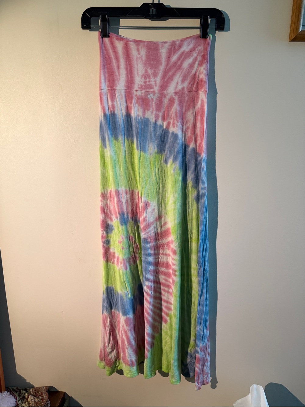 VENUS Pink Green Blue Tie-Dye Maxi Skirt